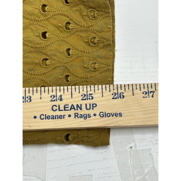 Anthropologie Cropped Pants Green Black Eyelet Fabric Elastic Waist Bohemian XS - Picture 8 of 10